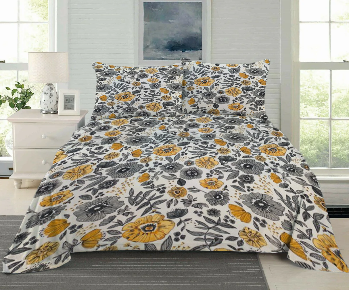 Printed Bedsheets With Two pillows