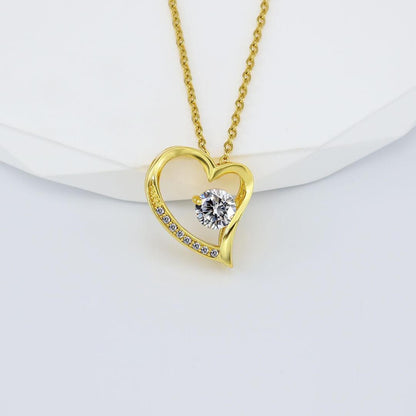 Stainless steel heart-shaped zircon clavicle chain