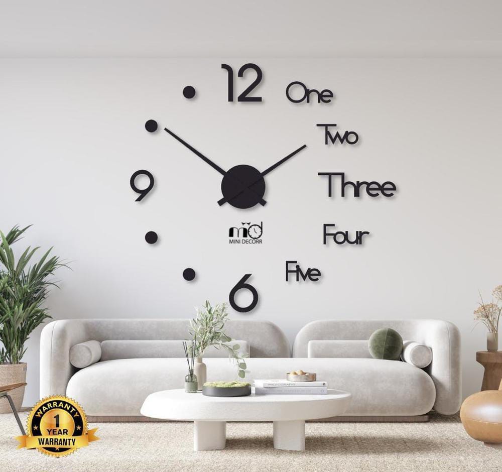 Dot Digit Wood Wall Clock