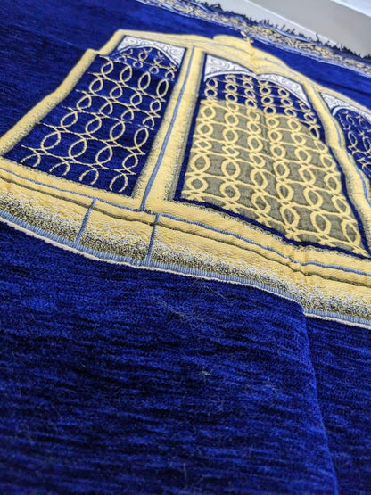 IBN-E-ZAFAR Velvet Foam Quilted Orthopedic Embossed Padded Jai Namaz - Golden