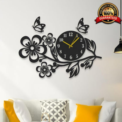 3D Flower MDF Wooden Wall Clock