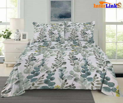 Bedsheets with Green Flower