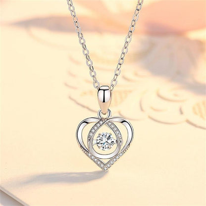 Smart heart-shaped necklace water drop pendant s925