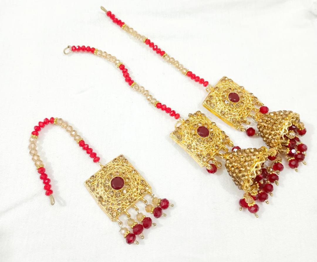 Elegant Maroon 4 Pcs Choker Set - Multi  Design