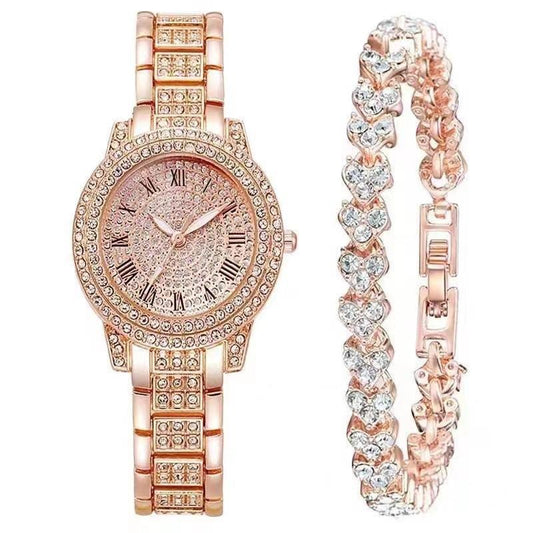 Women's Diamond Artificial Set - Roman Watch