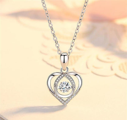 Smart heart-shaped necklace water drop pendant s925